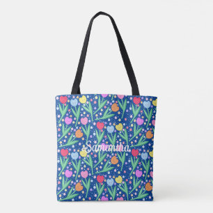 Bolso De Tela Flores de tulipanes coloridas