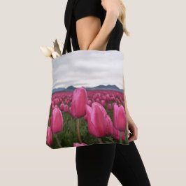 Bolso De Tela Flores de tulipanes rosados