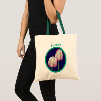 Bolso De Tela Flores de tulipanes rosas personalizadas
