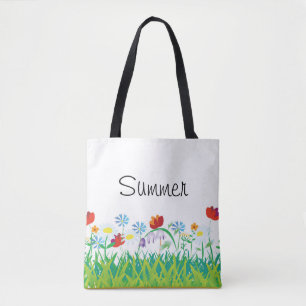 Bolso De Tela flores de verano