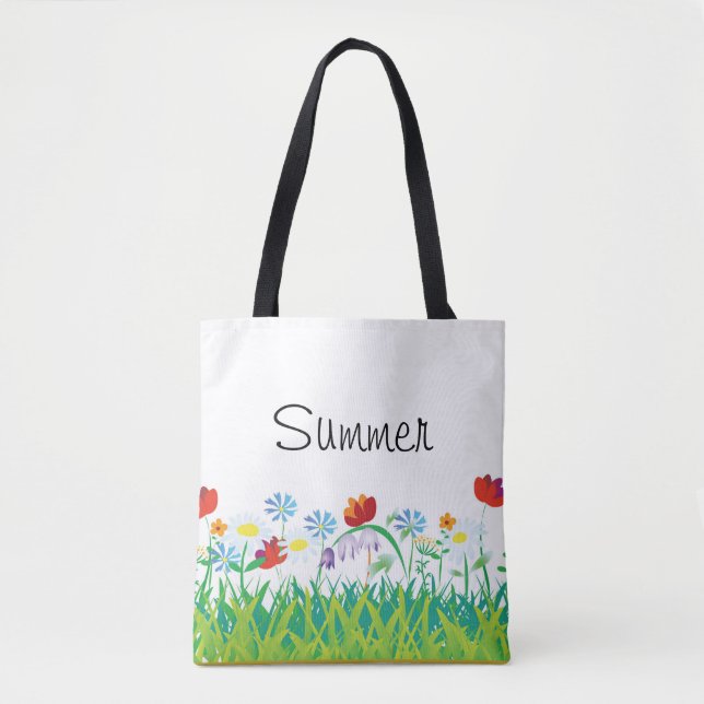 Bolso De Tela flores de verano (Anverso)