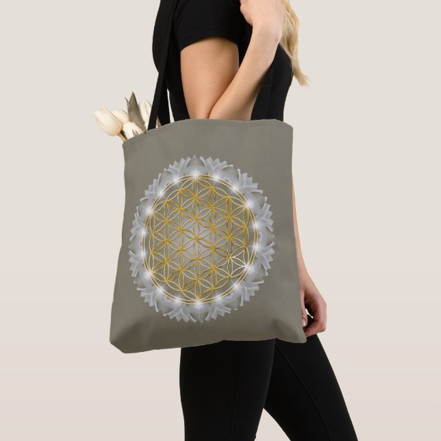 Bolso De Tela FLORES DE VIDA - Luz de Geometrio Sagrada 1 (Detalle)