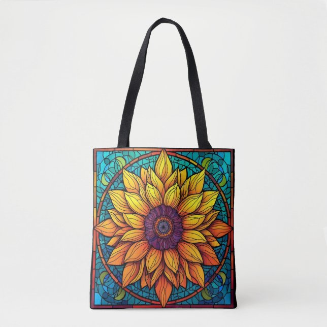 Bolso De Tela Flores de vidrio templado girasol (Anverso)