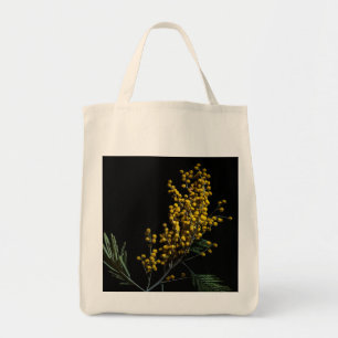 Bolso De Tela Flores de Wattle plateadas