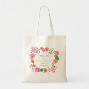 Bolso De Tela Flores del 45º Aniversario de Boda Religioso