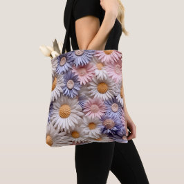 BOLSO DE TELA FLORES DEL DÍA BLANCO PASTEL PURPLE PINK PEACH