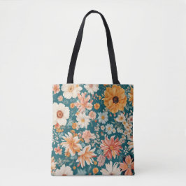Bolso De Tela Flores Delicadas Increíbles