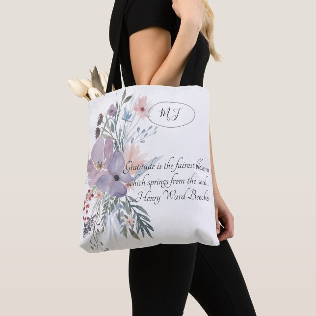 Bolso De Tela Flores delicadas pastel (Detalle)