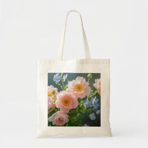 Bolso De Tela Flores delicadas rosas azules