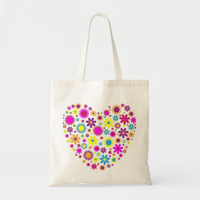 Bolso De Tela Flores Dichosas (Frente)