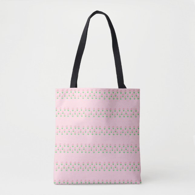 Bolso De Tela Flores diminutas de rosa (Anverso)