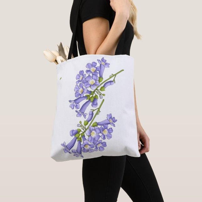 Bolso De Tela Flores do Brasil jacarandá e 3 marias (Detalle)