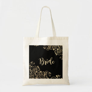 Bolso De Tela Flores Doradas Elegante Chic, Novia
