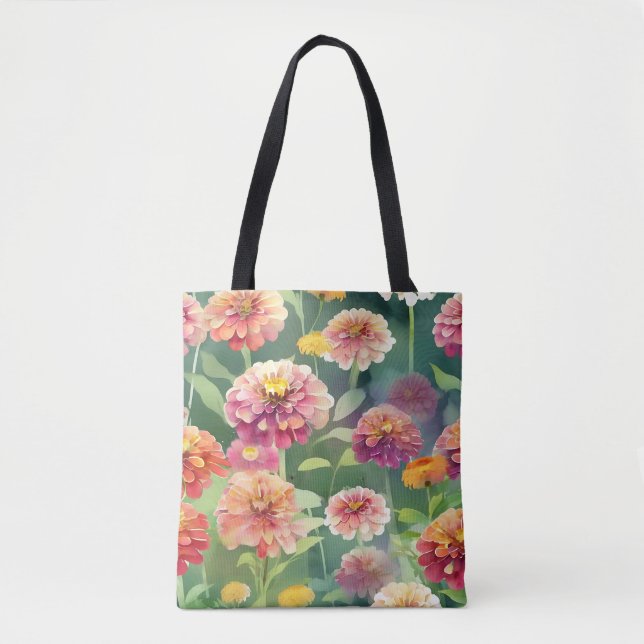 Bolso De Tela Flores Dreamy Zinnia (Anverso)