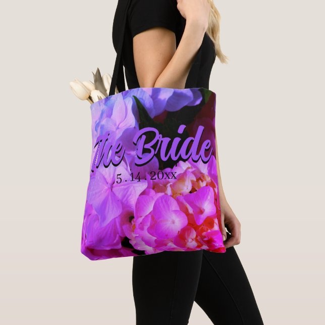 Bolso De Tela Flores elegantes de magenta púrpura rosa (Detalle)