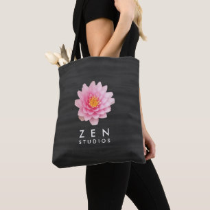 Bolso De Tela Flores elegantes flotantes de Lotus rosa