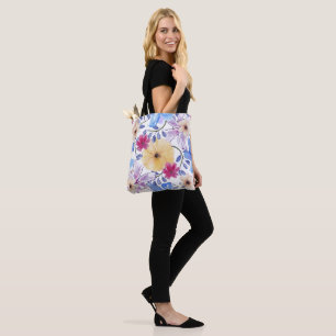 Bolso De Tela Flores en acuarela