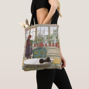 Bolso De Tela Flores en el Windowsill por Carl Larsson
