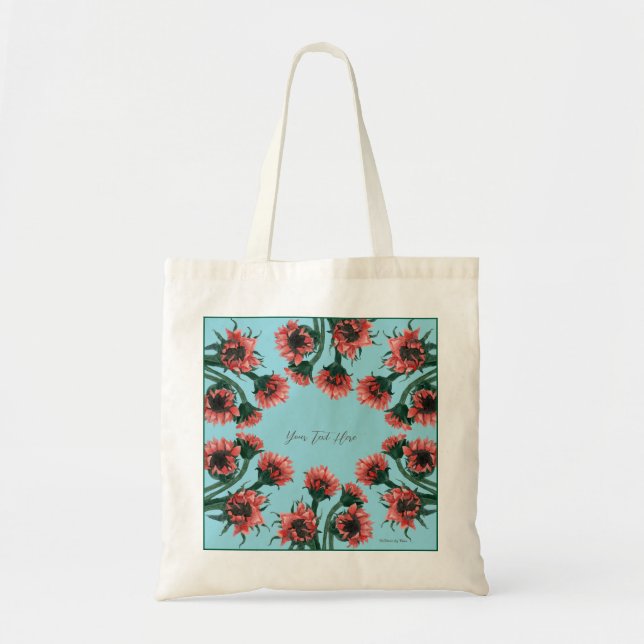 Bolso De Tela Flores en Jarrón Acuarela (Frente)