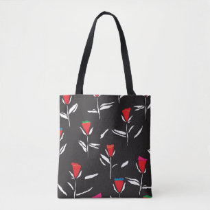 Bolso De Tela Flores estilizadas: Elegancia de patrones de época
