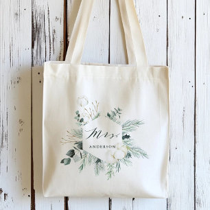 Bolso De Tela Flores Evergreen y Cotton Sra. Personalizada