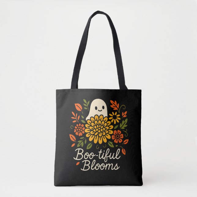 Bolso De Tela Flores Fall Fall Fall Floral Halloween Spooky (Anverso)