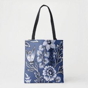 Bolso De Tela Flores Fantásticas (Azul) Arte Fino