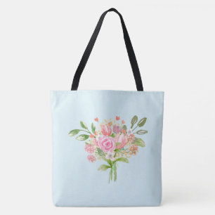 Bolso De Tela Flores femeninas de la primavera de la acuarela