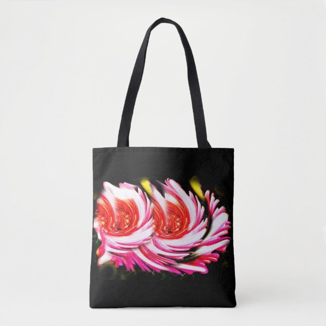 Bolso De Tela Flores festivas rojas (Anverso)