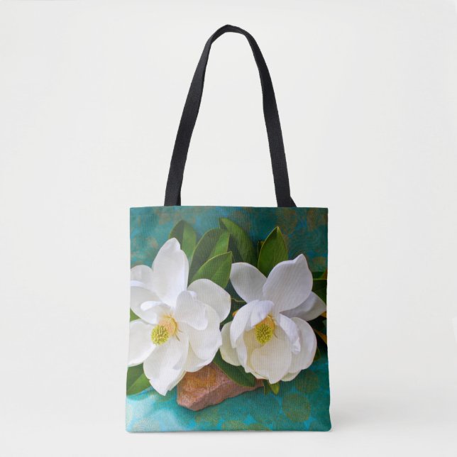 Bolso De Tela Flores | Flor de Magnolia (Anverso)