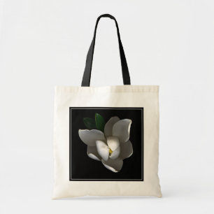 Bolso De Tela Flores Flor de magnolia blanca única