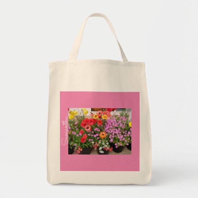 Bolso De Tela Flores florales Rannunculus Spring Bulbs (Frente)