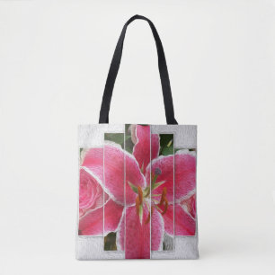 Bolso De Tela Flores florales rosadas de la acuarela