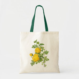 Bolso De Tela Flores florales vintage, rosas amarillas de Redout