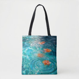 Bolso De Tela Flores flotando en el agua