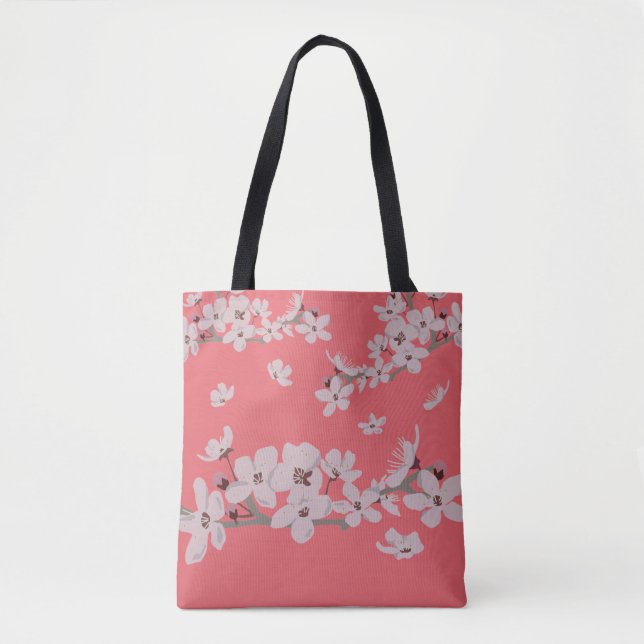 Bolso De Tela Flores flotantes de flores de cerezo (Anverso)