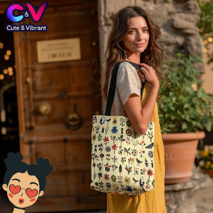 Bolso De Tela Flores folclóricas y pájaros coloridos
