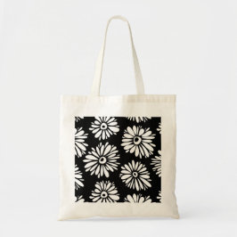 Bolso De Tela Flores Funky Negra y blanca