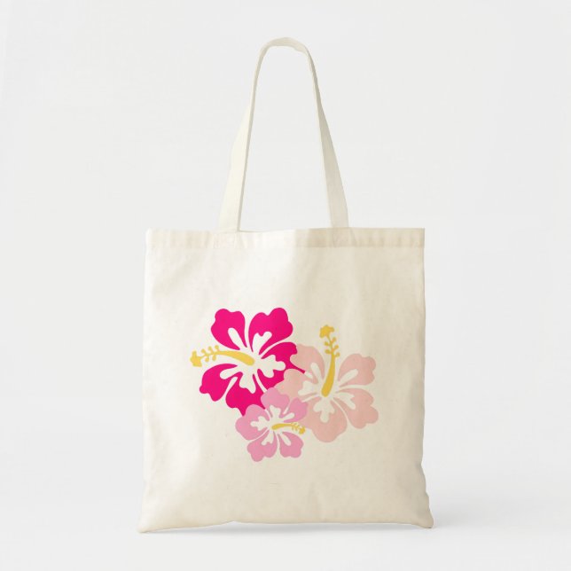 Bolso De Tela Flores Halcaias Rosadas Tote Bag (Frente)