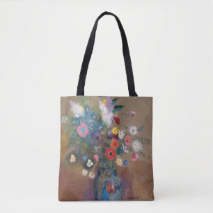 Bolso De Tela flores hermosas en un florero azul