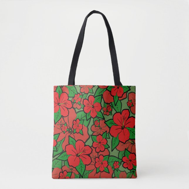Bolso De Tela Flores hibiscus #1 (Anverso)