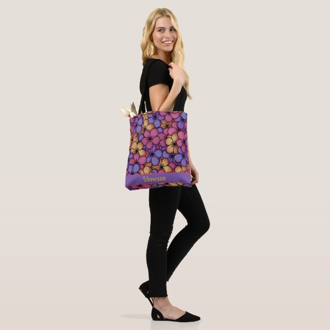 Bolso De Tela Flores hippie de estilo retro personalizadas (Puesto)