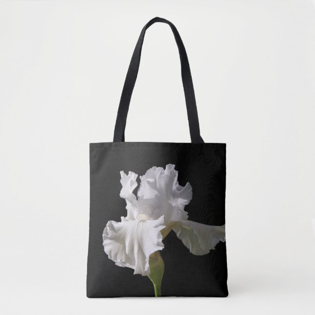 Bolso De Tela Flores | Iris blanco (Anverso)