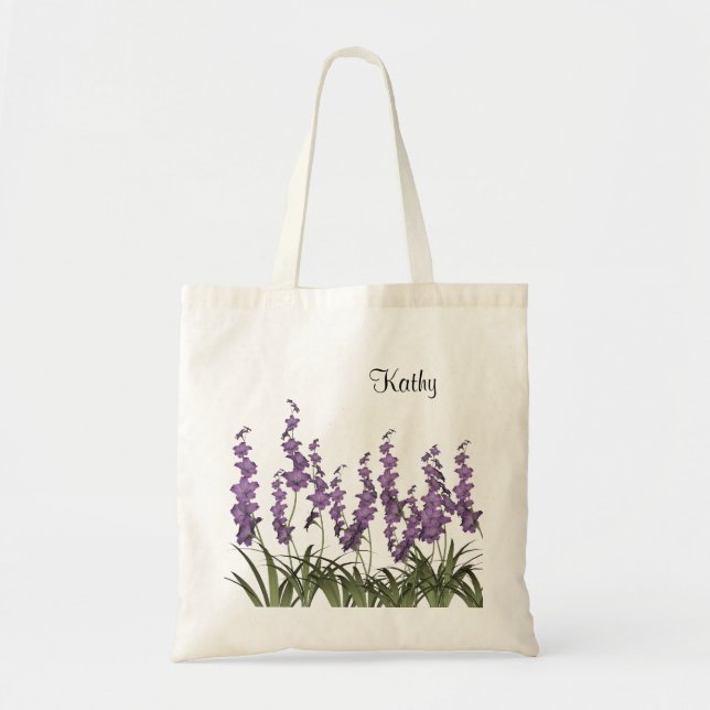 Bolso De Tela Flores Lilac (Frente)