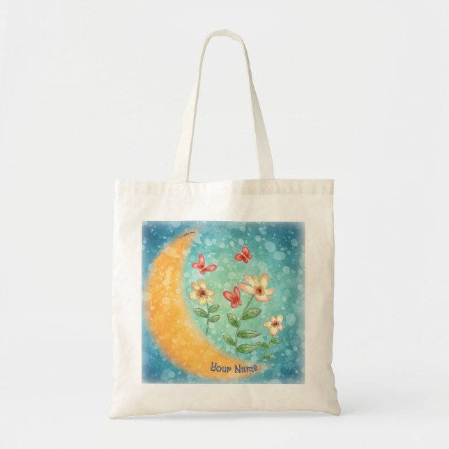 Bolso De Tela Flores lunares (Frente)