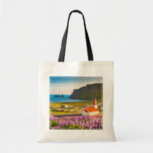 Bolso De Tela Flores   Lupines en flor en el sur de Islandia