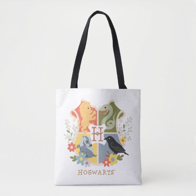 Bolso De Tela Flores Mágicas Escudo HOGWARTS™ (Anverso)