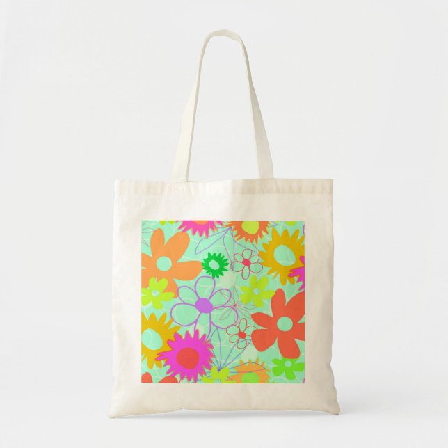 Bolso De Tela Flores mezcladas (Frente)