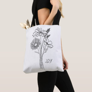 Bolso De Tela Flores mínimas de Wilf, bohemio minimalista