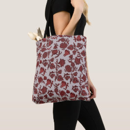 Bolso De Tela Flores Moda Bohemia Floral Boho Gris Rojo